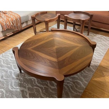 Modern Round Solid Wood Coffee Table