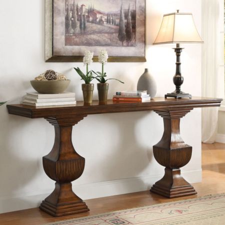 Classic Walnut Wooden Console Table