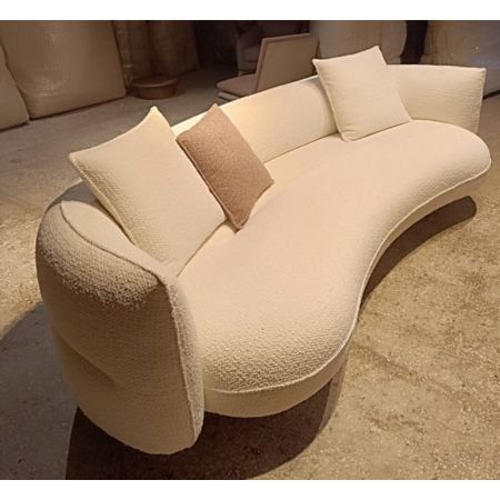 Luna Sculptural Curved Chaise Sofa