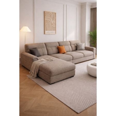 Modern L-Shape Sectional Sofa with Ottoman Chaise