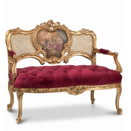 Royal Baroque Antique Gold Carved Settee