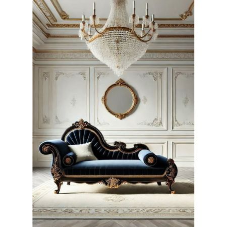 Royal Victorian Chaise Lounge – Midnight Blue