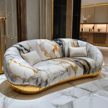 Marble Luxe Curved Sofa